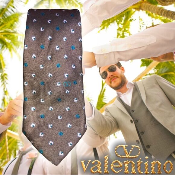 Valentino Tie R.N. 55468 skinny, handmade - Picture 1 of 6
